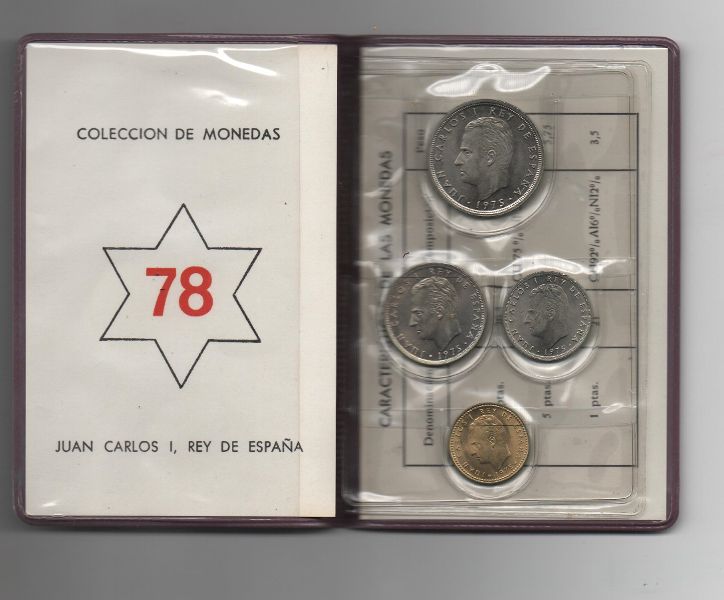 ESPAÑA CARTERA OFICIAL DE PESETAS J. CARLOS I DEL AÑO 1978